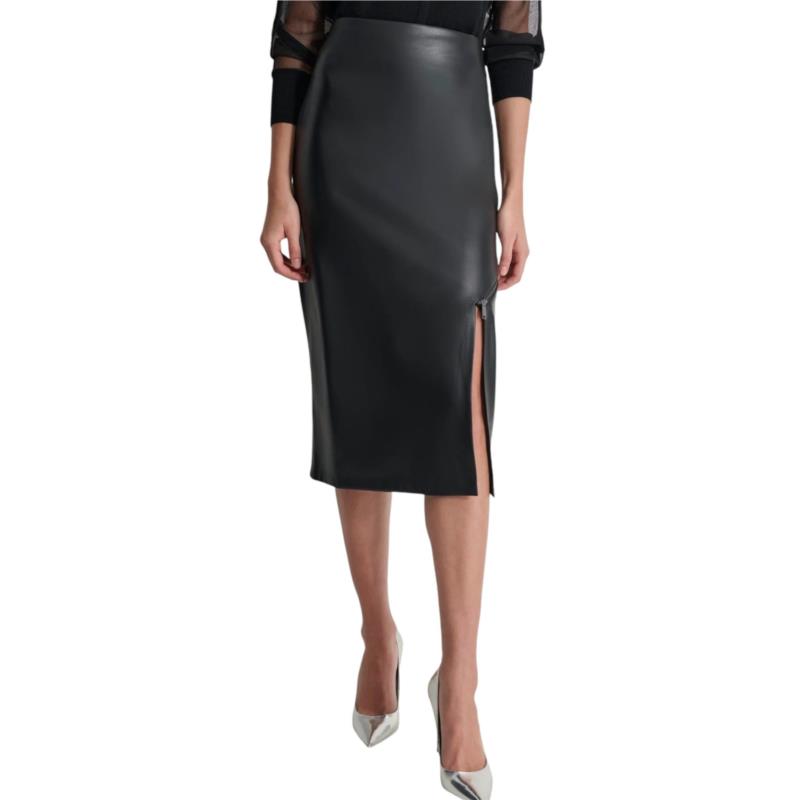 Φούστα DKNY Faux Leather Midi P4HNTX59-BLK Γυναικείο