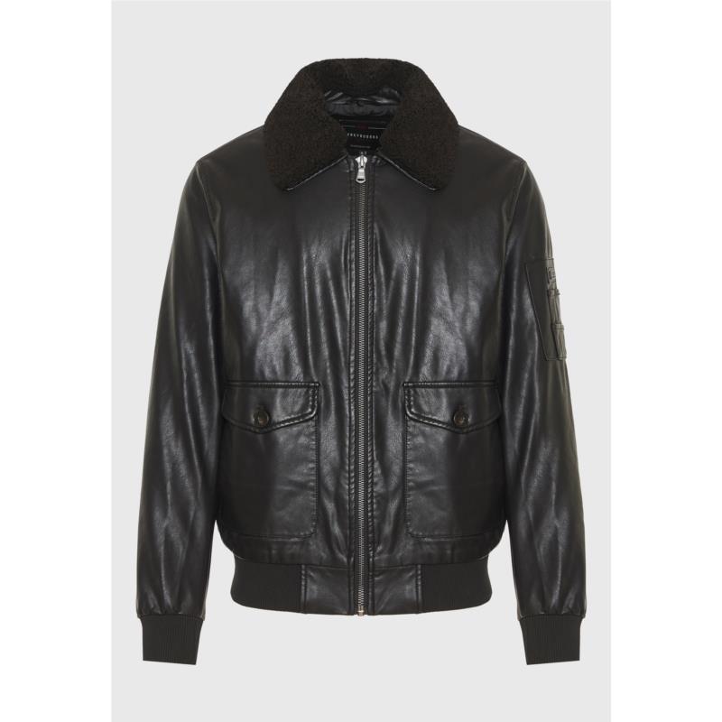 Bomber jacket από οικολογικό δέρμα (PU)