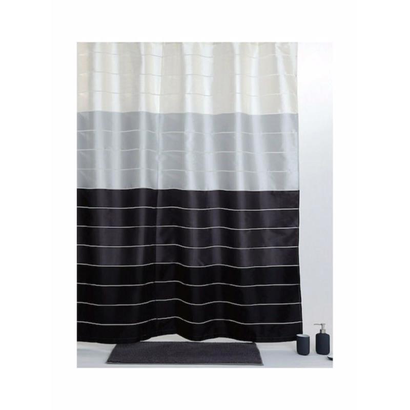 Import Hellas Κουρτίνα Μπάνιου Υφασμάτινη Multi Γκρι 240x200cm