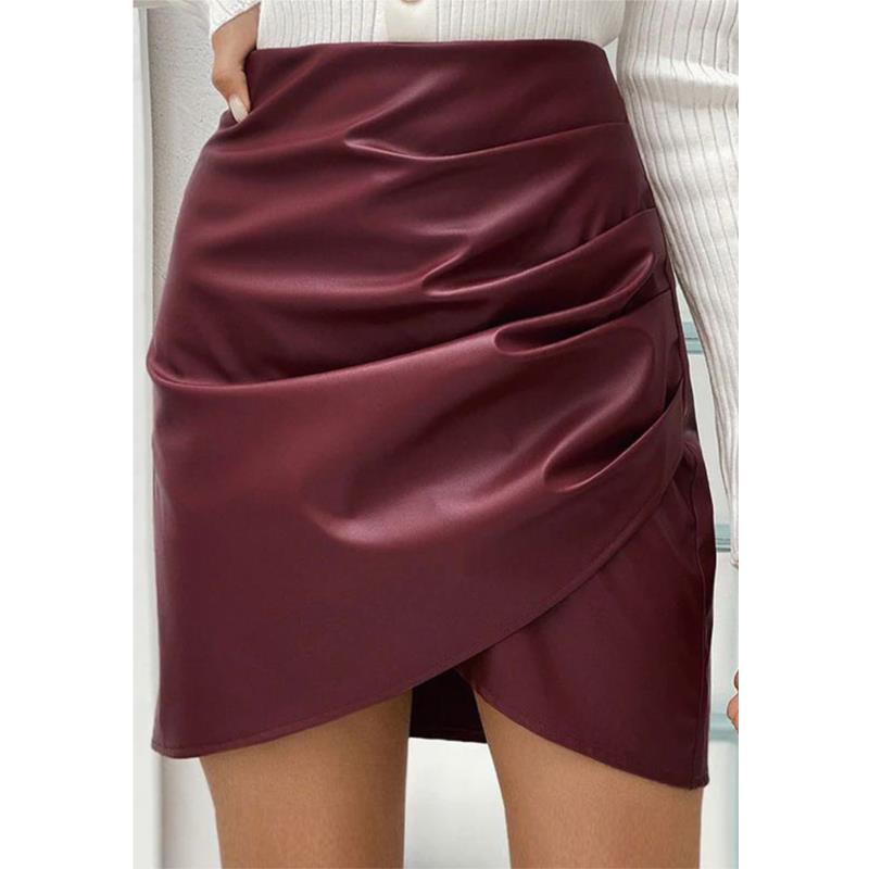 mini φούστα leatherette Beata burgundy
