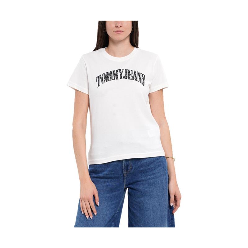 T-shirt με κοντά μανίκια Tommy Hilfiger TOMMY JEANS FLORAL VARSITY REGULAR FIT T-SHIRT WOMEN