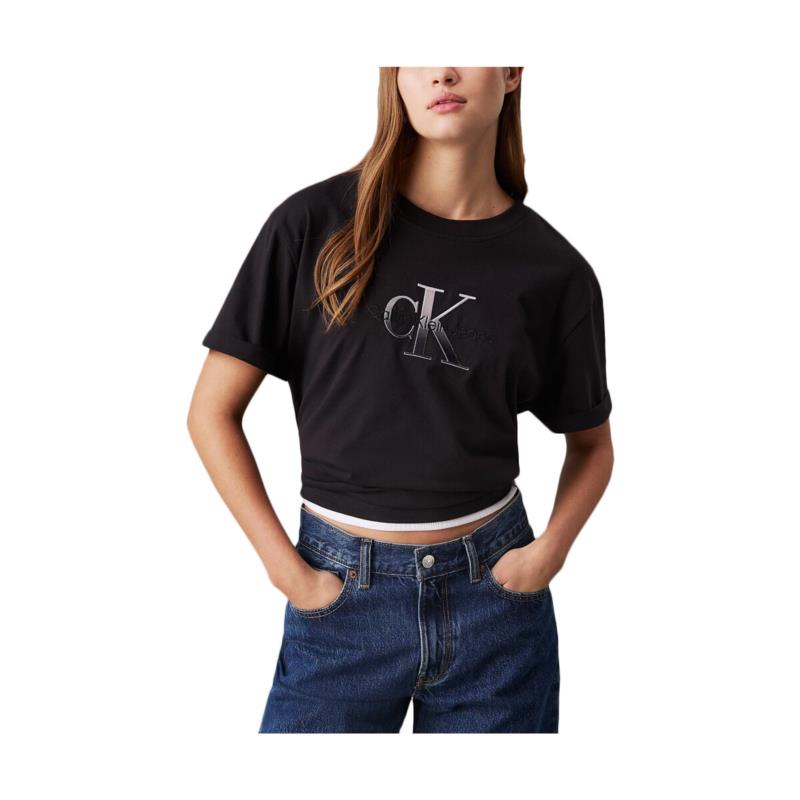 T-shirt με κοντά μανίκια Calvin Klein Jeans EMBROIDERED MONOLOGO T-SHIRT WOMEN