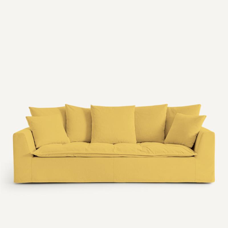 Καναπές με μελανζέ ταπετσαρία Μ111xΠ213xΥ88cm
