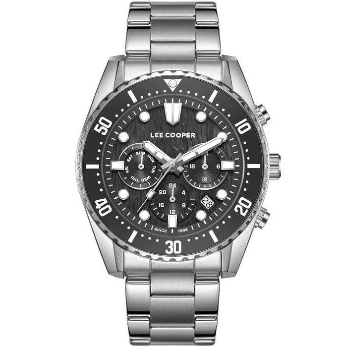 LEE COOPER Dual Time Men's - LC08101.350, Silver case with Metal Bracelet