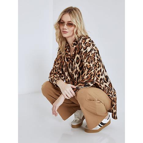 Πουκαμίσα ασύμμετρη σε animal print SN9875.3002+3