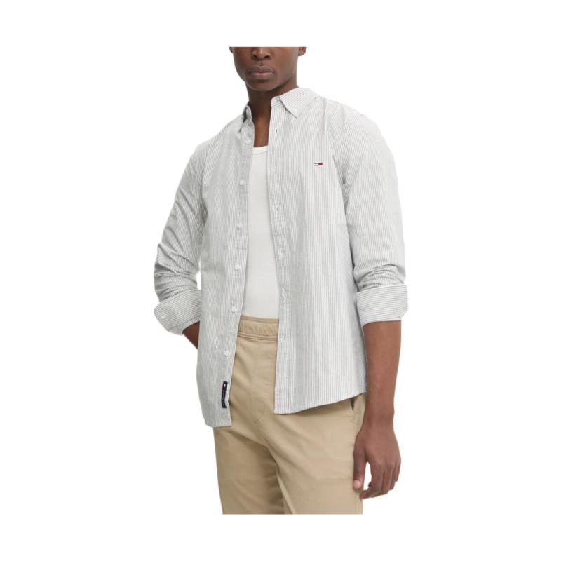Πουκάμισο με μακριά μανίκια Tommy Hilfiger TOMMY JEANS OXFORD STRIPE SLIM FIT SHIRT MEN