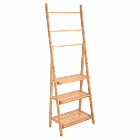 ESTIA Επιδαπέδια Ραφιέρα Οργάνωσης BAMBOO ESSENTIALS με 3 Ράφια Φυσική 53x30x152cm 02-27490