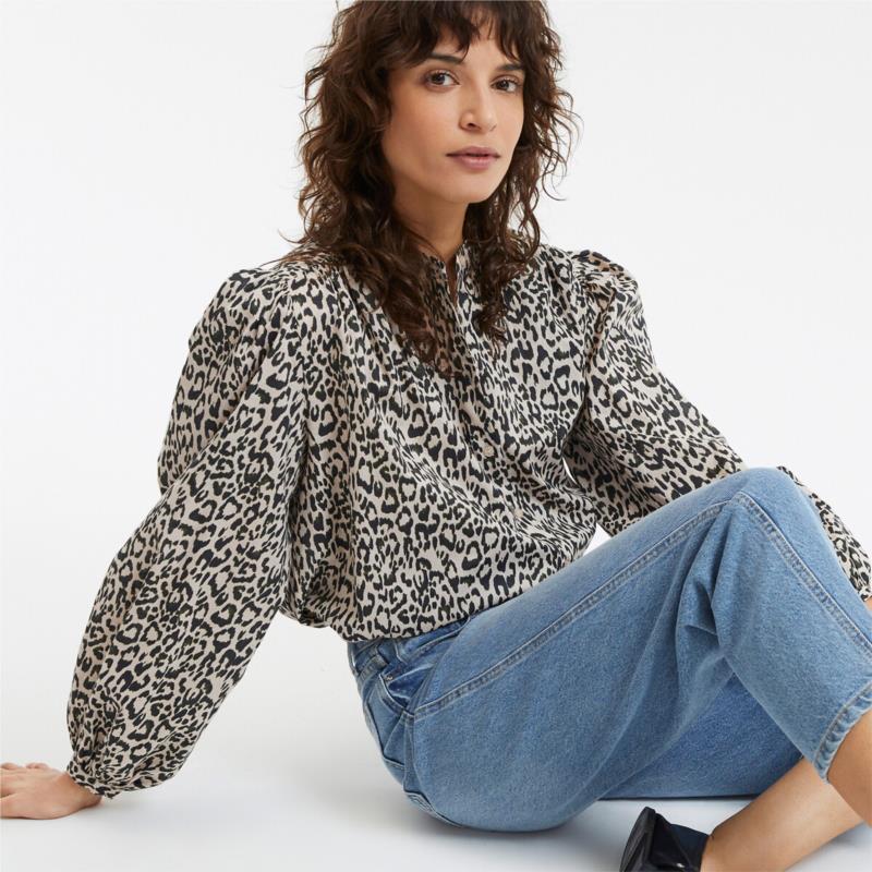 Πουκάμισο oversize με μάο γιακά