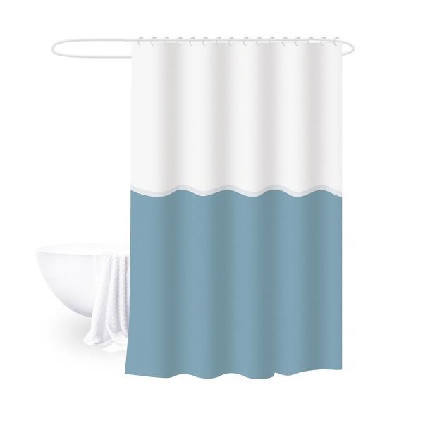 Κουρτίνα Μπάνιου Δίχρωμη 180x180εκ. Polyester Bliss White-Aqua 2435950 (Ύφασμα: Polyester, Χρώμα: Λευκό) - 24home.gr - 2435950