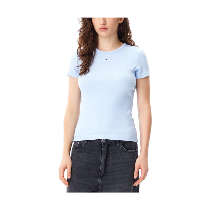 T-shirt με κοντά μανίκια Tommy Hilfiger TOMMY JEANS RIB ESSENTIAL SLIM FIT T-SHIRT WOMEN