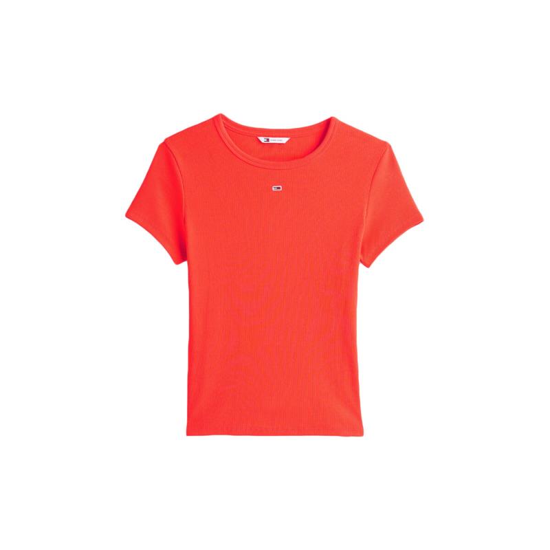 T-shirt με κοντά μανίκια Tommy Hilfiger TOMMY JEANS RIB ESSENTIAL SLIM FIT T-SHIRT WOMEN