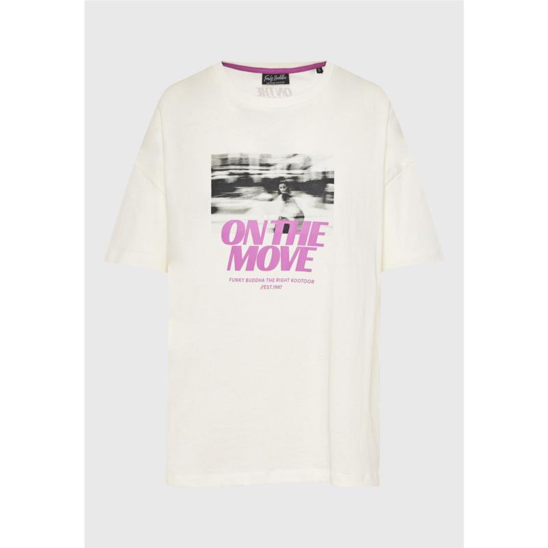 Loose fit γυναικείο t-shirt με φωτογραφικό τύπωμα