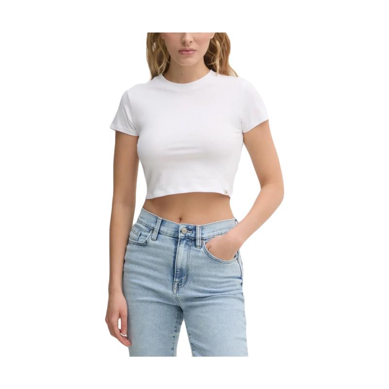T-shirt με κοντά μανίκια Calvin Klein Jeans STRETCH CROP SLIM FIT T-SHIRT WOMEN