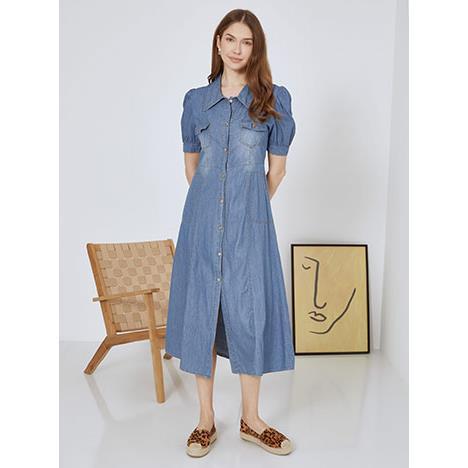 Φόρεμα σεμιζιέ μίντι denim SN7693.8252+2