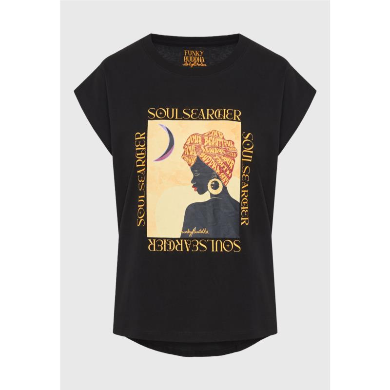 Γυναικείο organic cotton t-shirt με boho τύπωμα