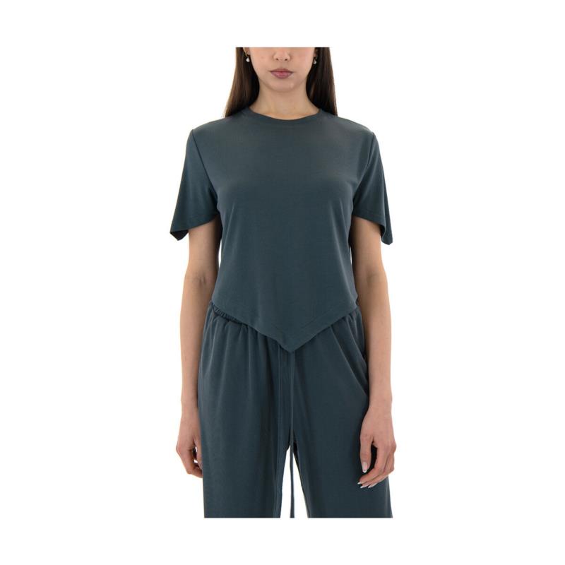 T-shirt με κοντά μανίκια Zoya RIB ROUND NECK ASYMMETRIC T-SHIRT WOMEN