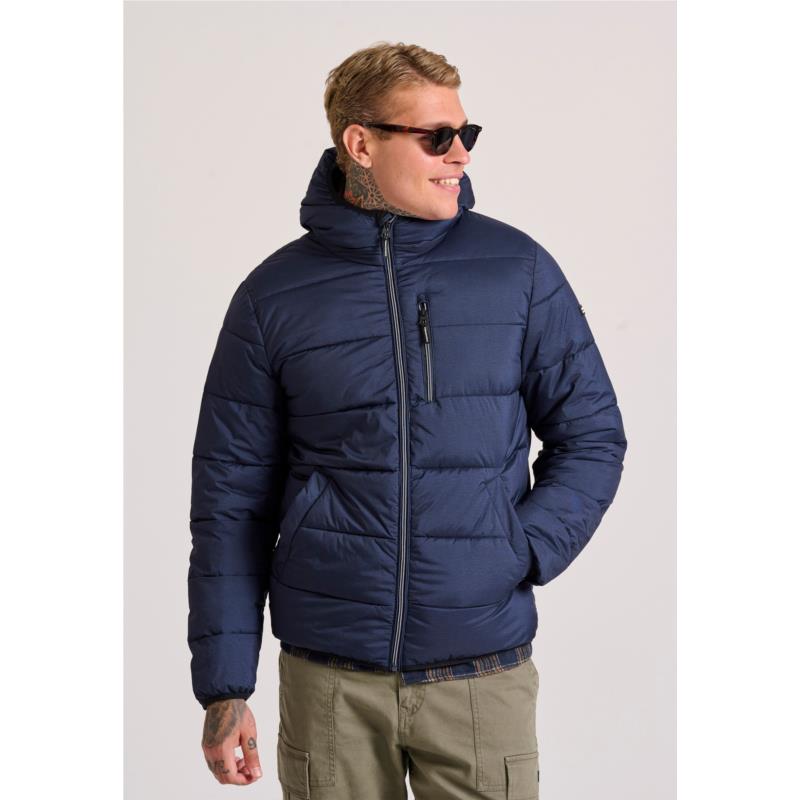 Ανδρικό puffer μπουφάν με κουκούλα