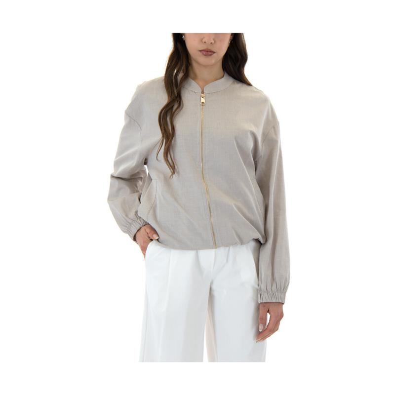 Χοντρό μπουφάν Atelier POPLIN CHAIN DETAIL BOMBER JACKET WOMEN