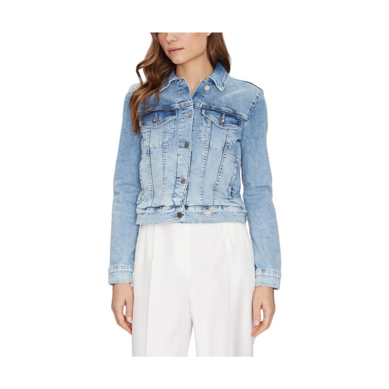 Χοντρό μπουφάν Guess DELYA DENIM JACKET WOMEN