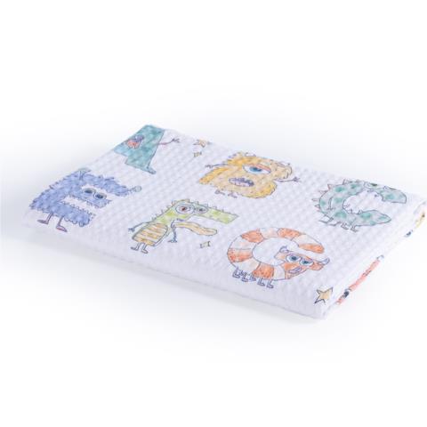 Κουβέρτα Πικέ Λίκνου 80X110 Nef Nef Alphabet Monster White (80x110)