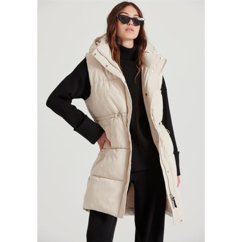 Loose fit αμάνικο puffer μακρύ μπουφάν