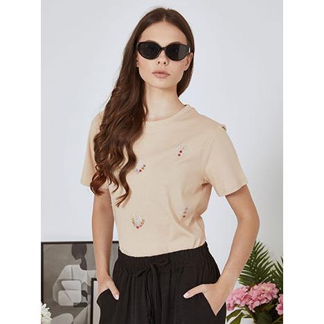 T-shirt με strass καρδιές SN7909.4862+3