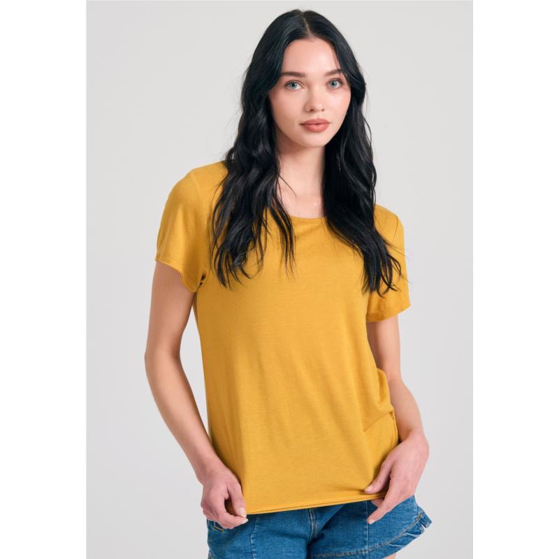 Γυναικείο μονόχρωμο t-shirt από βισκόζη