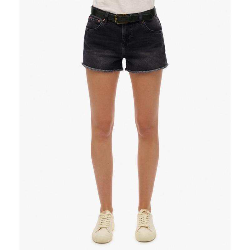 Superdry - MID RISE DENIM HOT SHORT ΣΟΡΤΣ ΓΥΝΑΙΚΕΙΟ - ROSELAND WASHED BLACK