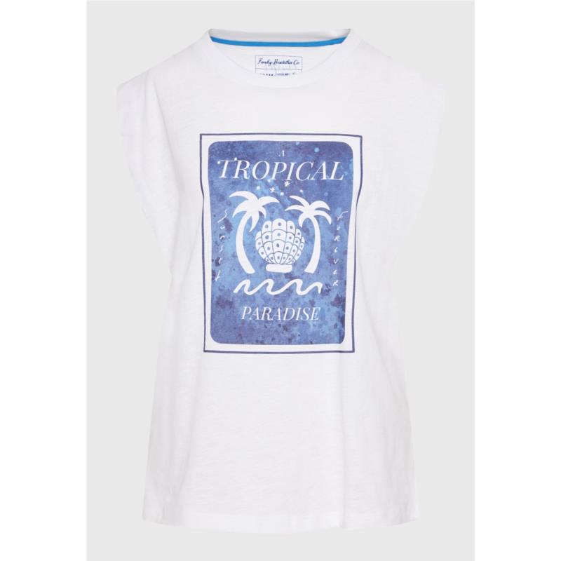 Γυναικείο t-shirt με tropical τύπωμα