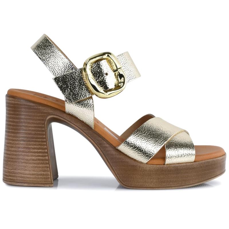 Δερμάτινο χρυσό πέδιλο Oh my Sandals 5644
