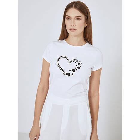 T-shirt με καρδιά και πέρλες SN7958.4958+1