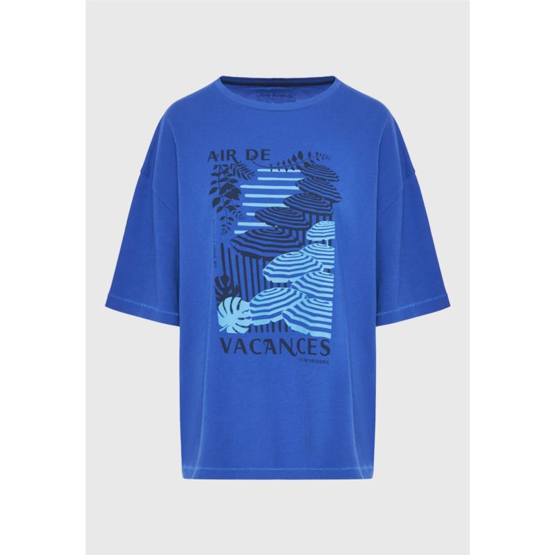 Γυναικείο loose fit t-shirt με vintage τύπωμα
