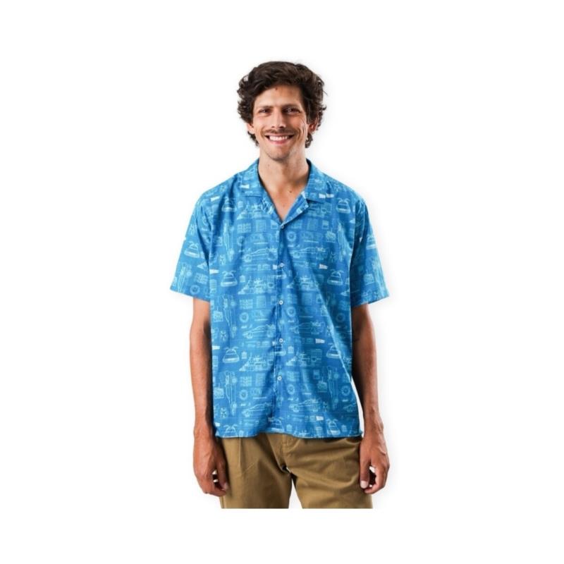 Πουκάμισο με μακριά μανίκια Brava Fabrics BTTF Aloha Shirt - Navy