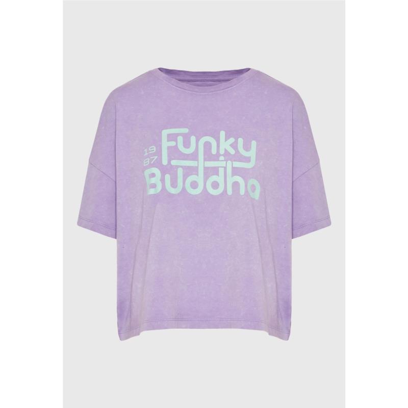 Oversized garment dyed t-shirt με branded τύπωμα