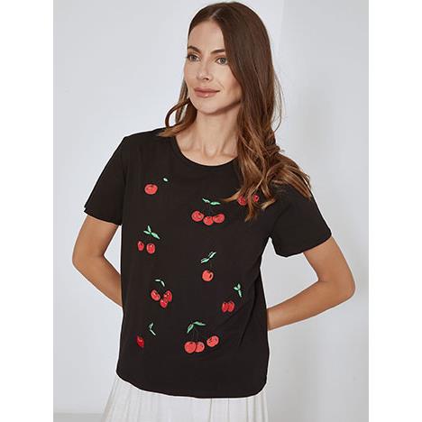 T-shirt κεράσια με strass SN7948.4332+2