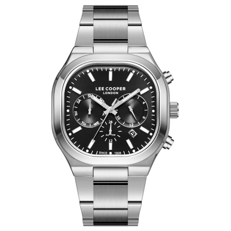 LEE COOPER Dual Time Men's - LC08169.350, Silver case with Metal Bracelet