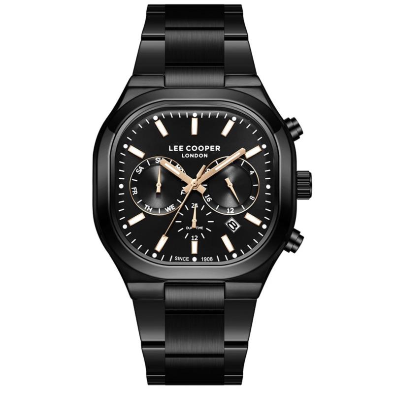 LEE COOPER Dual Time Men's - LC08169.650, Black case with Metal Bracelet