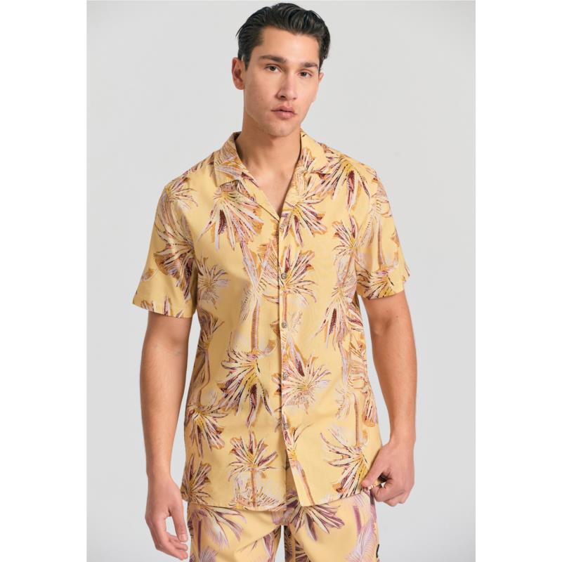 Relaxed fit πουκάμισο με tropical τύπωμα