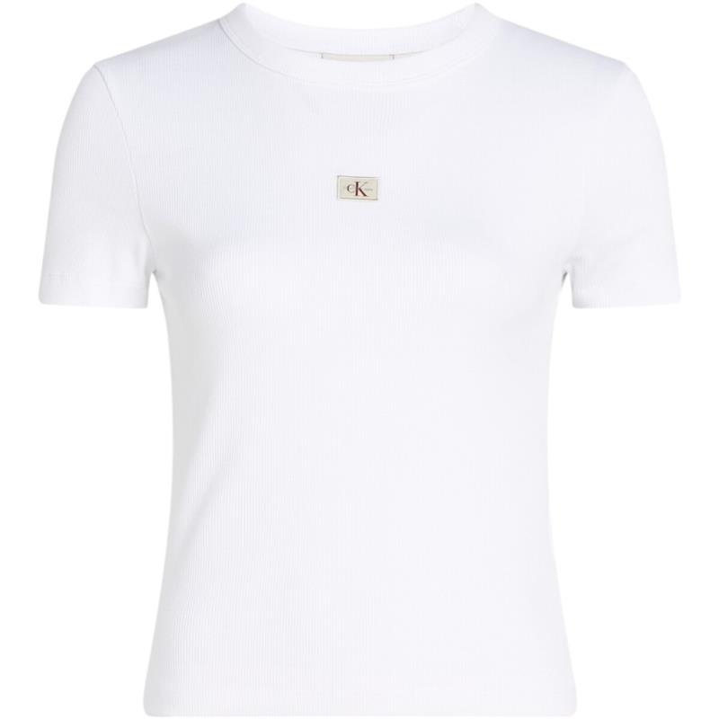 T-shirt με κοντά μανίκια Calvin Klein Jeans WOVEN LABEL RIB J20J225245