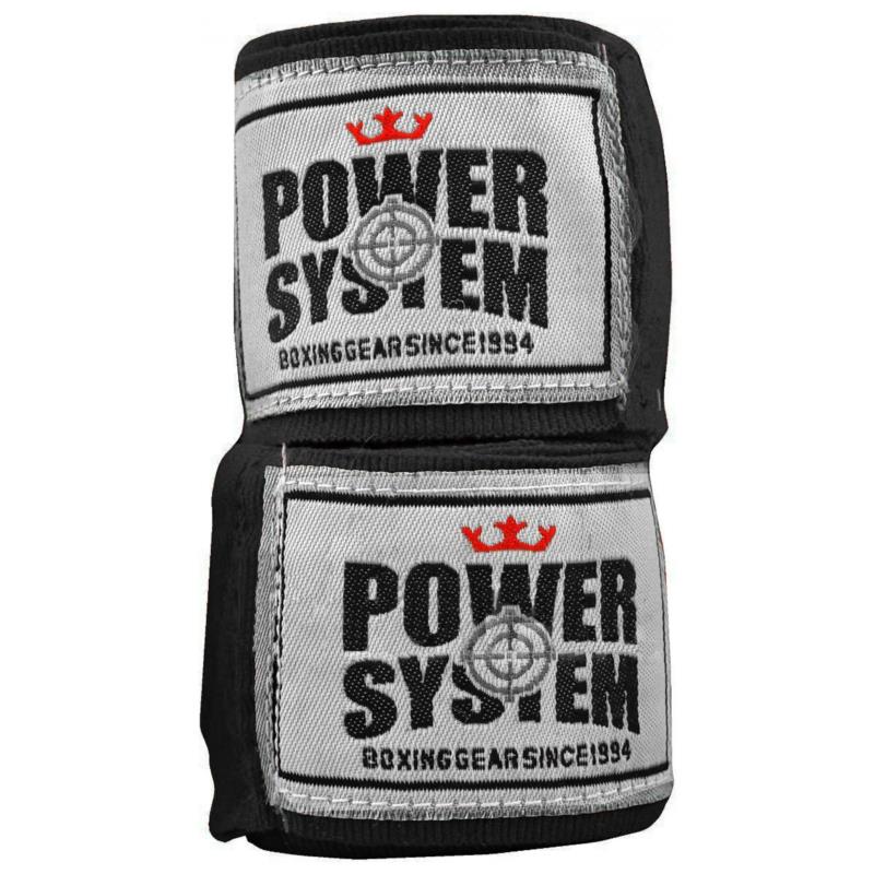 ΕΠΙΔΕΣΜΟΙ ΚΑΡΠΟΥ (ΖΕΥΓΑΡΙ) POWER SYSTEM PS-3404 BOXING WRAPS ΜΑΥΡΟΙ (400 CM)