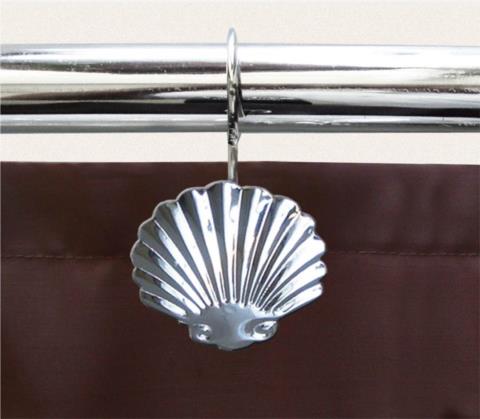 Κρίκοι Κουρτίνας Μπάνιου 12τμχ San Lorentzo Shell Chrome