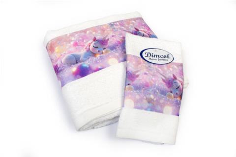 Πετσέτα Σετ 2 τεμ Με Ψηφιακή Εκτύπωση bebe Dreaming Unicorn 321 30X50,70X140 White 100% Cotton
