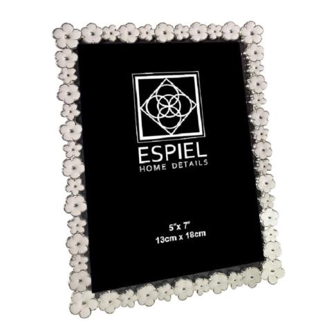 Κορνίζα Μεταλλική Ασημί/Λευκή 20x25cm FAM758 Espiel
