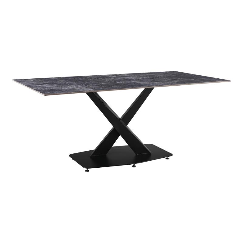 Τραπέζι Tafel pakoworld Sintered stone μαύρο με μεταλλικά πόδια σε μαύρη απόχρωση 180x90x76εκ - PAKO WORLD - 278-000018