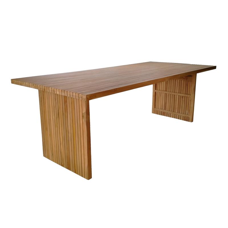 Τραπέζι Zibra pakoworld teak ξύλο σε φυσική απόχρωση 220x100x75εκ - PAKO WORLD - 343-000024