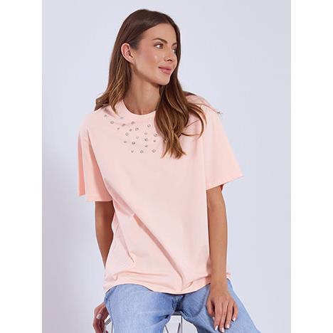 T-shirt με πέτρες strass SN7958.4695+4