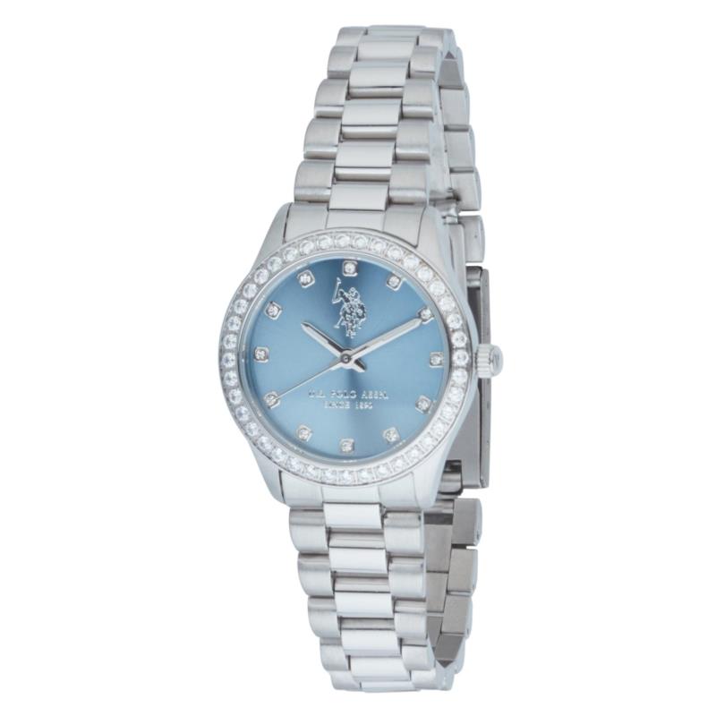 U.S. POLO Felicity Crystals - USP8406LB, Silver case with Stainless Steel Bracelet