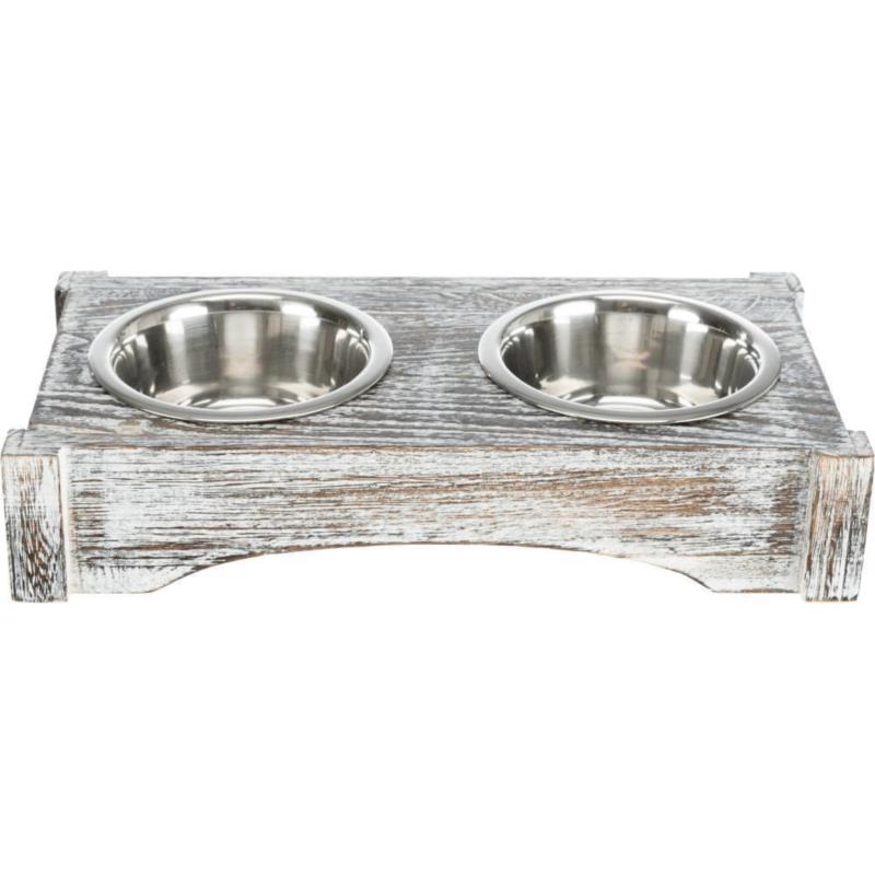 ΣΕΤ ΜΠΟΛ TRIXIE ΑΝΟΞΕΙΔΩΤΟ/ΞΥΛΙΝΟ ΛΕΥΚΟ 42X10X22CM