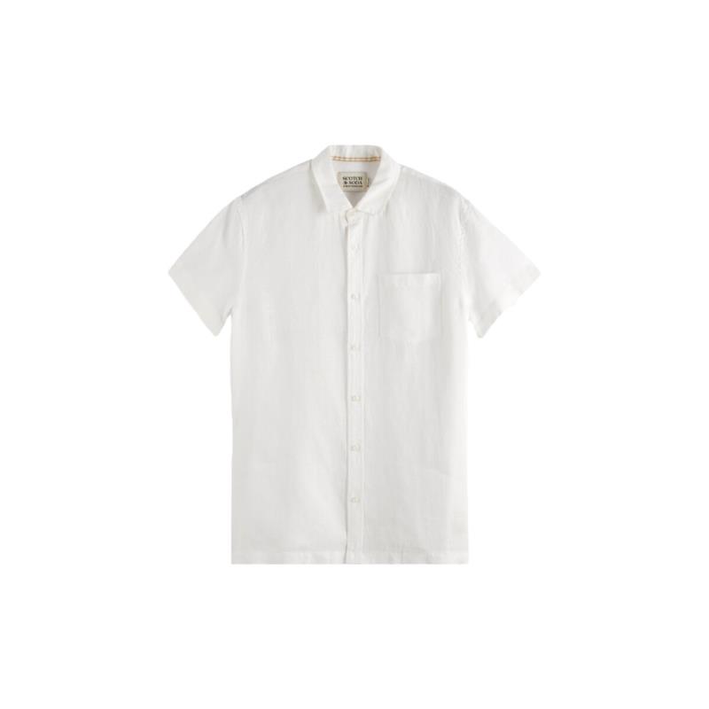 Πουκάμισο με μακριά μανίκια Scotch & Soda CORE LINEN SHORTSLEEVE SHIRT MEN SCOTCH SODA