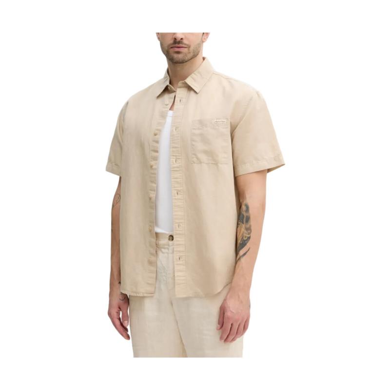 Πουκάμισο με μακριά μανίκια Calvin Klein Jeans LINEN SHORTSLEEVE REGULAR FIT SHIRT MEN